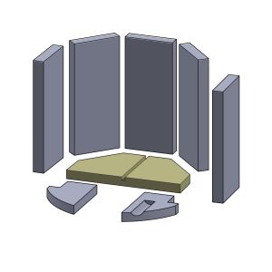 Bodenstein 324 x 180 x 25 mm (Vermiculite) passend für Rais 86 **