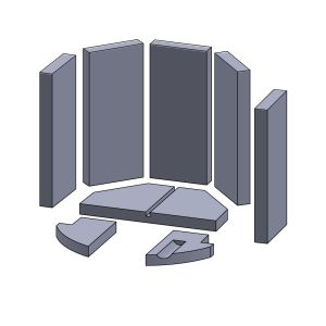 Feuerraumauskleidung 8-teilig passend für Rais 86 ** (Vermiculite)