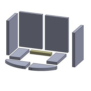 Bodenstein hinten 200x40x25mm passend für Eurimex ** (Vermiculite)