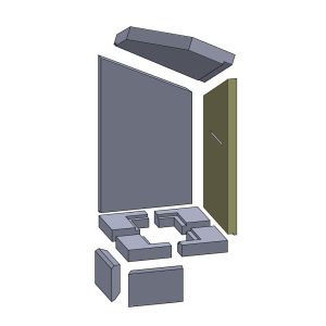 Rückwandstein rechts 540 x 275 x 30 mm (Vermiculite) passend für Cera Blackline 3 **
