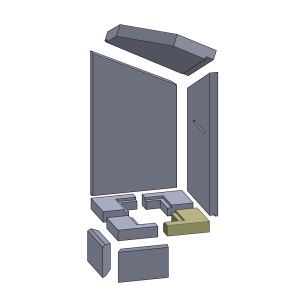 Bodenstein links/rechts 155 x 149 x 40 mm (Vermiculite), passend für Cera Blckline 3 **