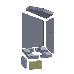 Bodenstein/Vorderstein rechts 185 x 120 x 40 mm (Vermiculite) passend für Cera Blackline 3 **