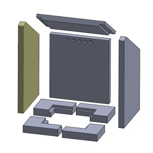 Wandstein links/rechts 510 x 290 x 30 mm (Vermiculite) passend für Cera Quadrotherm **