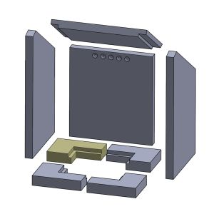 Bodenstein links hinten / rechts vorne 195 x 143 x 40 mm (Vermiculite) passend für Cera Quadrotherm **