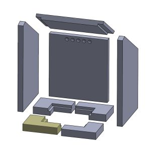Bodenstein links vorne / rechts hinten 195 x 143 x 40 mm (Vermiculite) passend für Cera Quadrotherm **