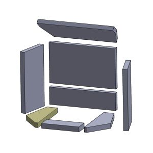 Bodenstein links/rechts 285x105x30mm (Schamotte) passend für Attika Vista 2**