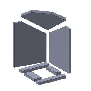 Feuerraumauskleidung 7-teilig passend für Attika Quadro ** (Schamotte)
