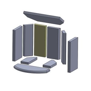 Rückwandstein links/rechts 345 x 141 x 30 mm (Schamotte) passend für Attika **