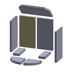 Rückwandstein links 390 x 200 x 20 mm (Vermiculite) passend für Attika Bando C **