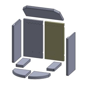 Rückwandstein rechts 390 x 200 x 20 mm (Vermiculite) passend für Attika Bando C **