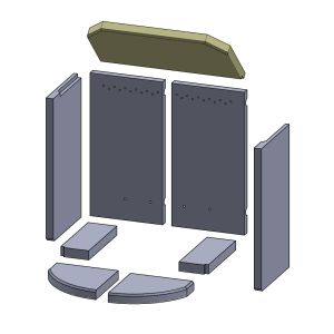 Heizgasumlenkplatte 387 x 206 x 25 mm (Vermiculite) passend für Attika Bando C **