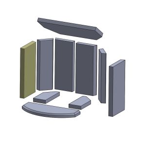 Wandstein vorne links/rechts 345 x 175 x 30 mm (Schamotte) passend für Attika **