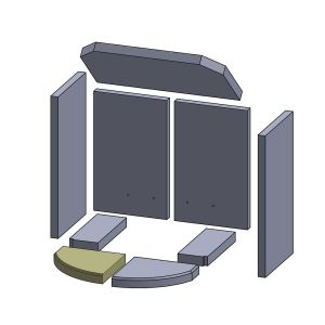 Bodenstein vorne links 174 x 164 x 25 mm (Schamotte) passend für Attika **