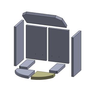 Bodenstein vorne rechts 174 x 164 x 25 mm (Schamotte) passend für Attika **