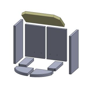 Heizgasumlenkplatte 387 x 212 x 25 mm (Vermiculite) passend für Attika **