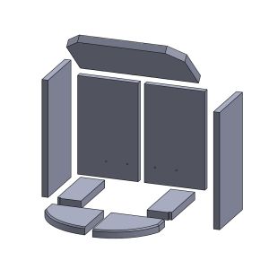 Feuerraumauskleidung 9-teilig passend für Attika ** (Schamotte/Vermiculite)