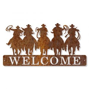 Edelrost Schild Western von 50x25 cm bis 70x35 cm