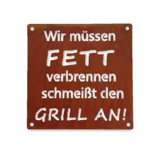 Edelrost Schild Grill Saison » Schamotte-Shop.de