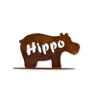 Edelrost Hippo mit Fuß » Schamotte-Shop.de
