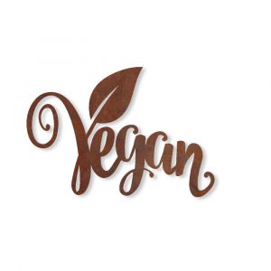 Edelrost vegan Schrift Aufhänger » Schamotte_Shop.de