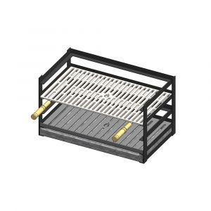 Grillschublade 70x40cm mit Rosten &amp; Aschekasten