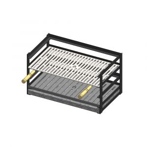 Grillschublade mit Rosten & Aschekasten 70 x 40 cm