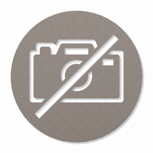 Fotografieren verboten Piktogramm rund aus Edelstahl