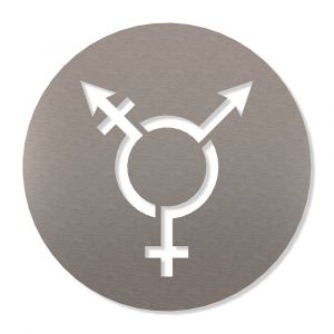Transgender Piktogramm rund aus Edelstahl