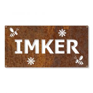 Edelrostschild Imker - 20 x 40 cm