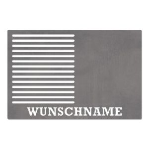 Grillkombi aus Stahl mit Wunschnamen 60 x 40 cm Schamotte-Shop.de