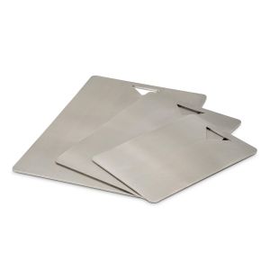 Schneidebretter mit Ausschnitt aus Edelstahl im 3er Set Schamotte-Shop.de