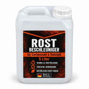 Rostbeschleuniger für Cortenstahl in 5L Sprühflasche von Feuerfest 123