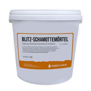 Blitz-Schamottemörtel "PUR Schamotte" 1kg Dose (keramische Abbindung)