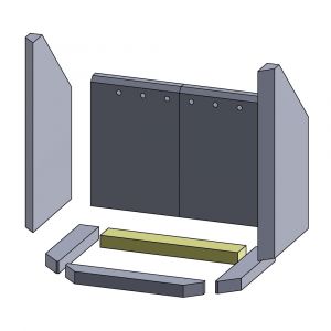 Bodenstein hinten | Techfire** | Feuerraumauskleidung | Schamotte-Shop.de