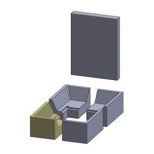 Bodenstein vorne links / hinten rechts 320x185x150mm pas. für Spartherm Arte U-70h B**