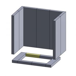 Bodenstein vorne hinten| Techfire** | Feuerraumauskleidung | Schamotte-Shop.de