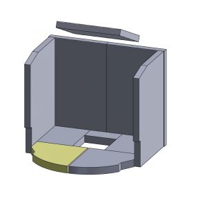Bodenstein vorne links 230x215x30mm (Schamotte) | Justus Viking C** | Vermiculite-Shop.de
