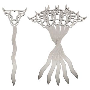 Burgerspieße Stierkopf aus Edelstahl 6er Set Schamotte-Shop.de