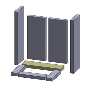 Bodenstein hinten 380x100x30mm Feuerraumauskleidung (Vermiculite), passend für Caminos** Kamine