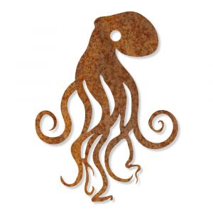 Edelrost Octopus Wandbild