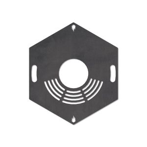 Feuerplatte Grillplatte mit integriertem Rost 6-eckig Ø 60 cm Design 1 Schamotte-Shop.de