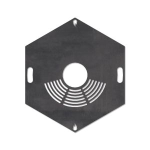 Feuerplatte Grillplatte mit integriertem Rost 6-eckig Ø 80 cm Design 1 Schamotte-Shop.de
