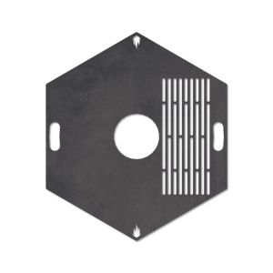 Feuerplatte Grillplatte mit integriertem Rost 6-eckig Ø 80 cm Design 2 Schamotte-Shop.de