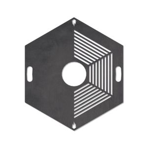 Feuerplatte Grillplatte mit integriertem Rost 6-eckig Ø 80 cm Design 4 Schamotte-Shop.de