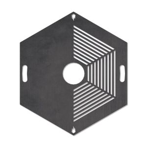 Feuerplatte Grillplatte mit integriertem Rost 6-eckig Ø 98 cm Design 4 Schamotte-Shop.de