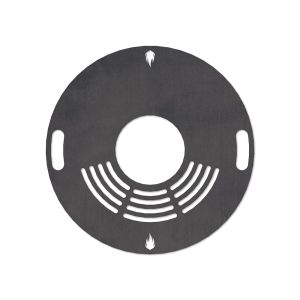 Feuerplatte Grillplatte mit integriertem Rost Ø 60 cm Design 1 Schamotte-Shop.de