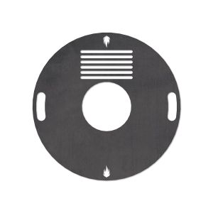 Feuerplatte Grillplatte mit integriertem Rost Ø 60 cm Design 3 Schamotte-Shop.de