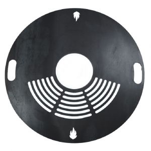 Feuerplatte Grillplatte mit Rost Ø 60 cm aus Stahl