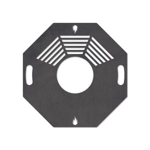 Feuerplatte Grillplatte mit integriertem Rost 8-eckig Ø 60 cm Design 3 Schamotte-Shop.de