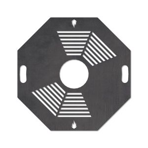 Feuerplatte Grillplatte mit integriertem Rost 8-eckig Ø 80 cm Design 1 Schamotte-Shop.de
